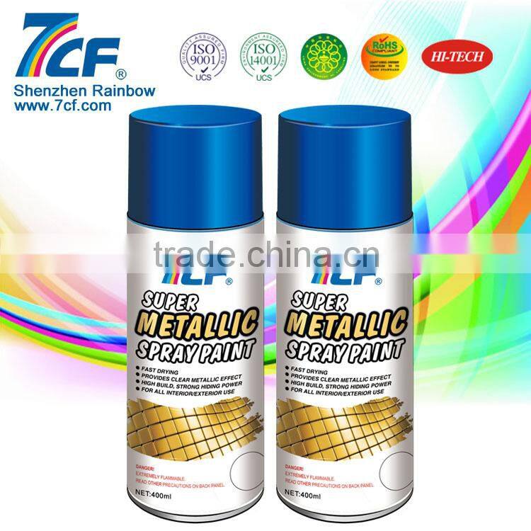 Super Quality 400ml Acrylic Rainbow Fine Chemical Famous Brand 7CF Super Metallic Spray Paint