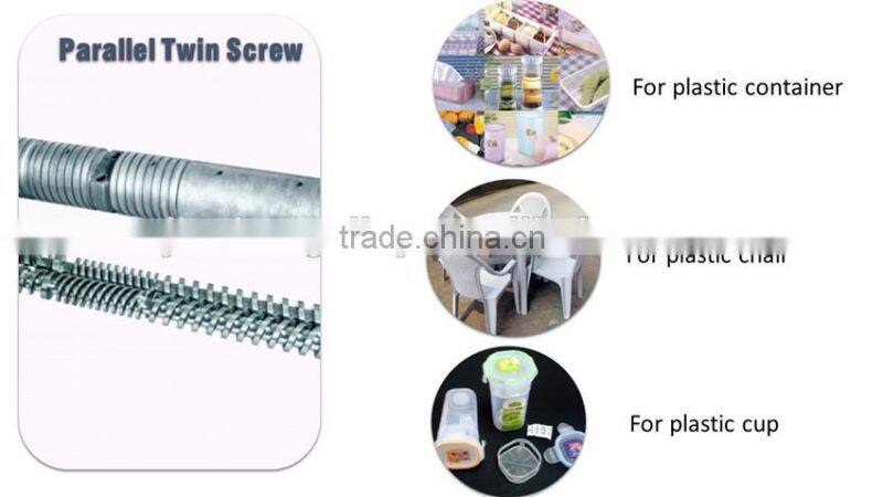 Plastic extruder parallel twin screw and barrel for floor/board extrusion line