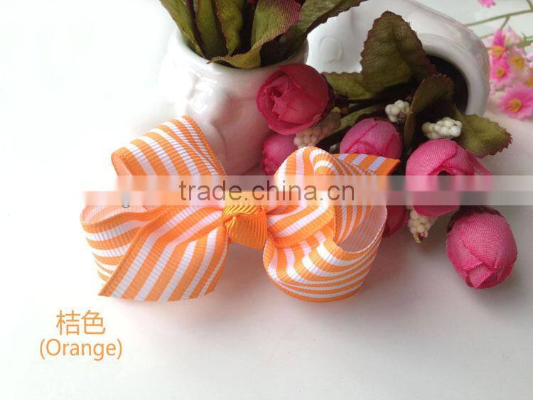 Cute Baby Bow Ties Grosgrain Ribbon Stripe Baby Hair Bow