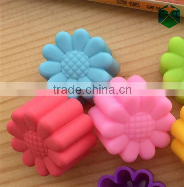 CTBED-QH-692 Flowers Silicone Muffin Cups Handmade Soap Molds Biscuit Chocolate Ice Cake Baking Mold Cake Pan