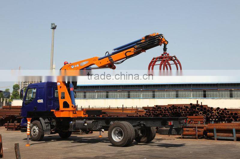 8t light crane with folded boom, Model No.: SQ160ZB4, hydraulic crane on truck or boat