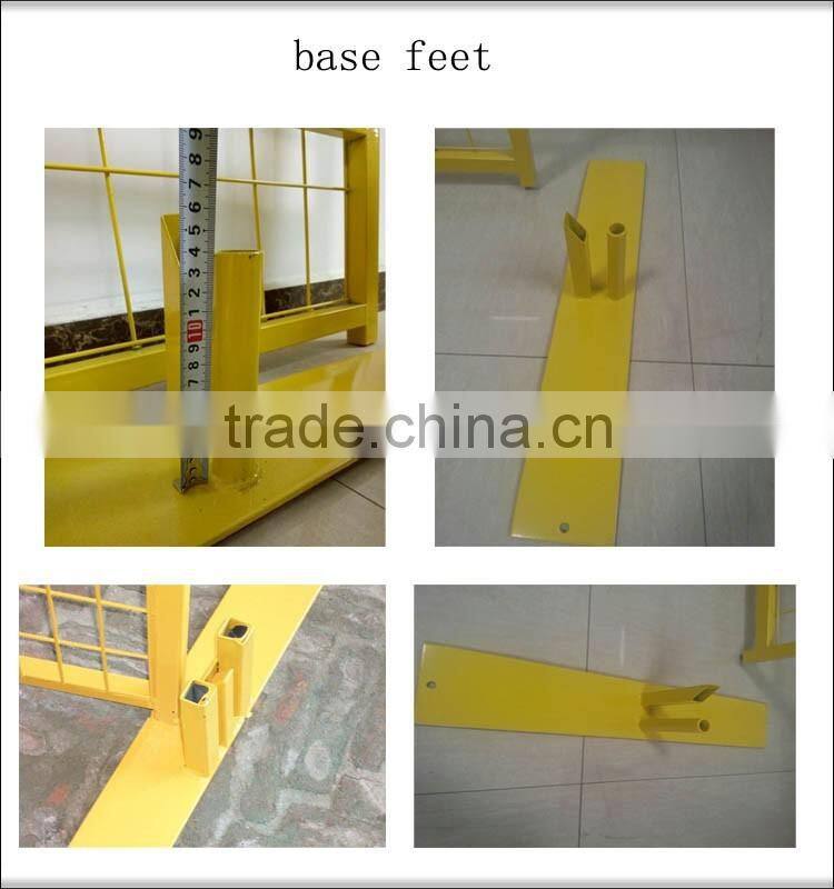 Canada standard yellow color pvc coated metal fence temporary fence