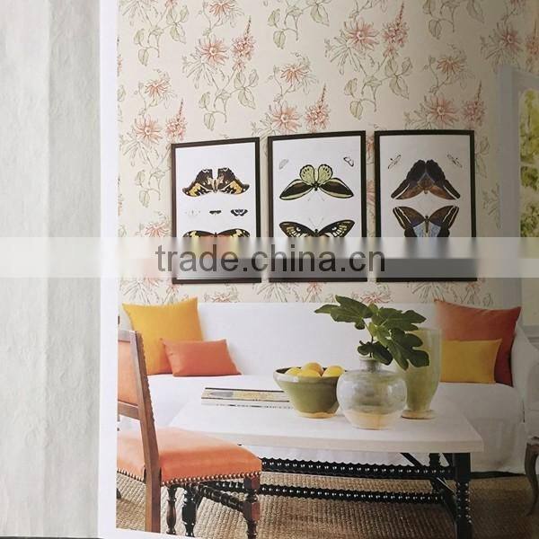 non woven Hot sale flower garden artificial Wallpaper
