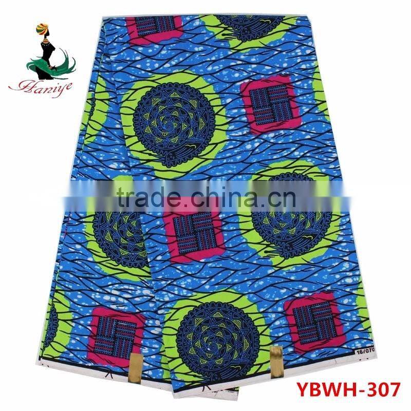 Green African wax prints fabric for women ankara dress clothing holland wax