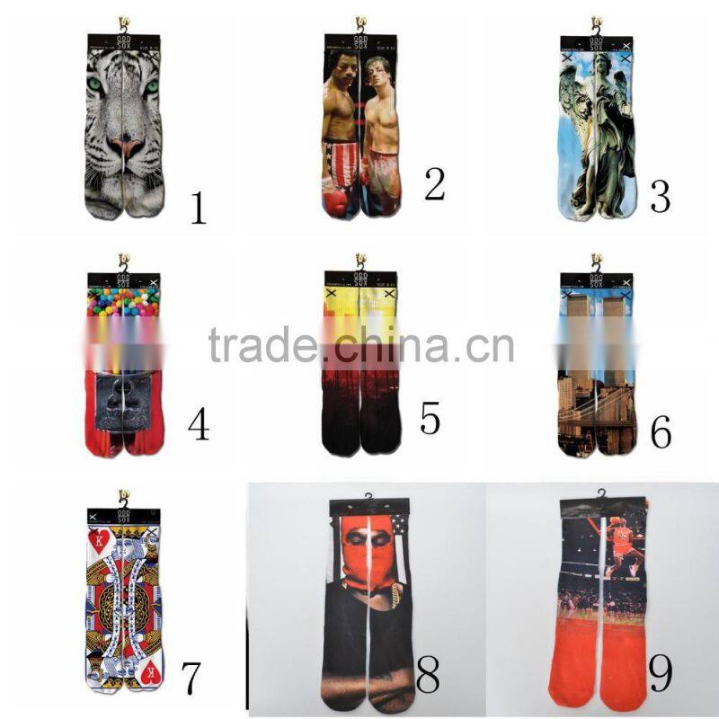 Wholesale socks 3d digital stereo printing thickening terry socks basketball teen tube socks young boy tube socks