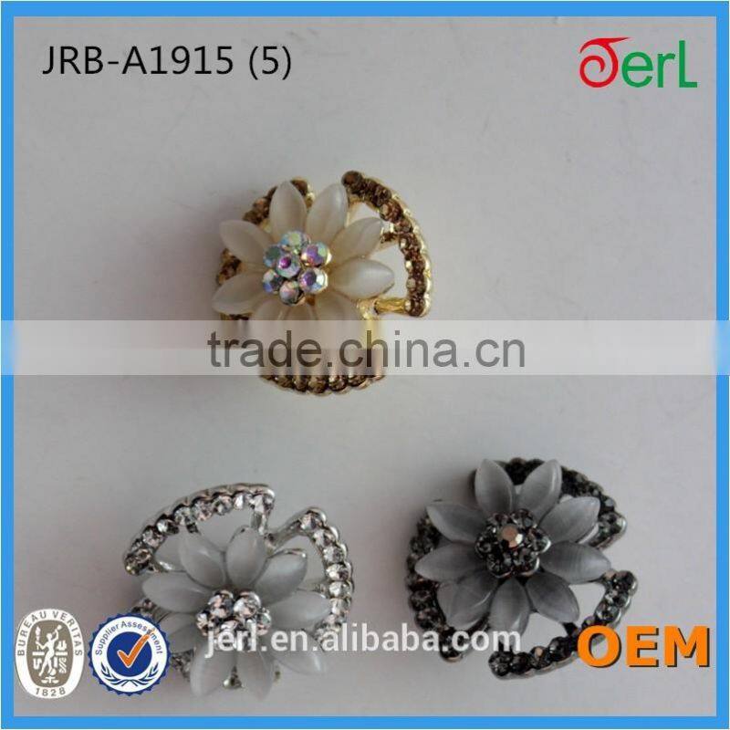 New!!!Beautiful Hotsale Flower-shaped Crystal Cat's Eye Stone Rhinestone Button for Garment Decoration
