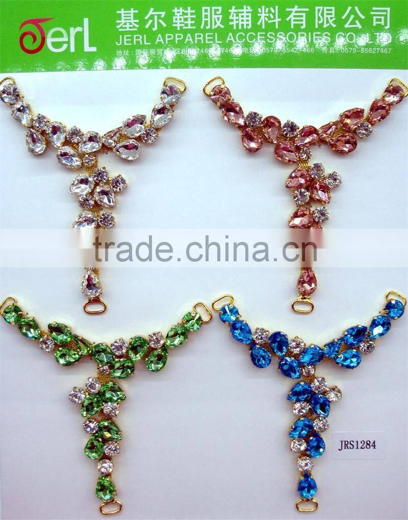 2013 lady sandal upper alloy rhinestone sparkle loop chain