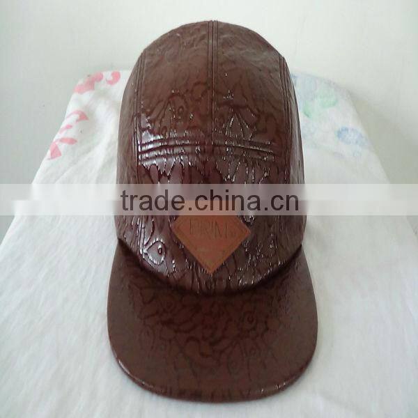 Five pieces hats BOX LOGO CROC SKIN 5 PANEL CAMP HAT BLACK GRAY CAP red leather patch 5 panel hat cap