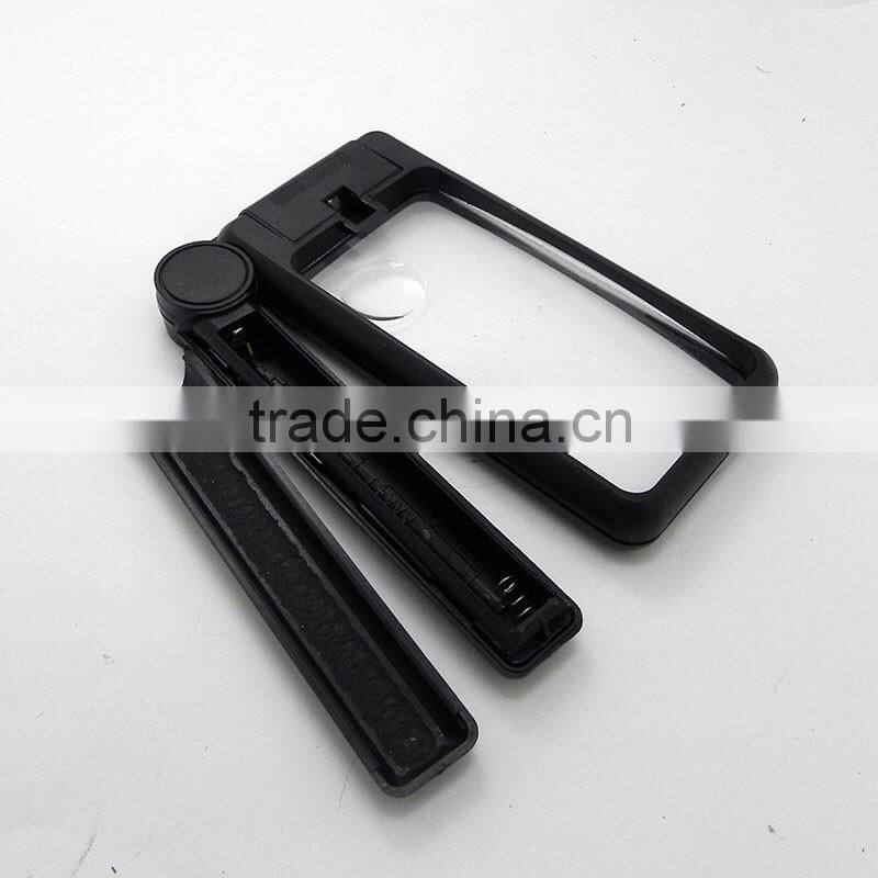Hot Sale 3X Foldable Desktop Handheld Reading Magnifier With 2 LED Magnifying Glass