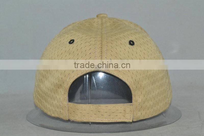 khaki mesh blank cap with black bill and khaki sandwich 6panels beseball cap