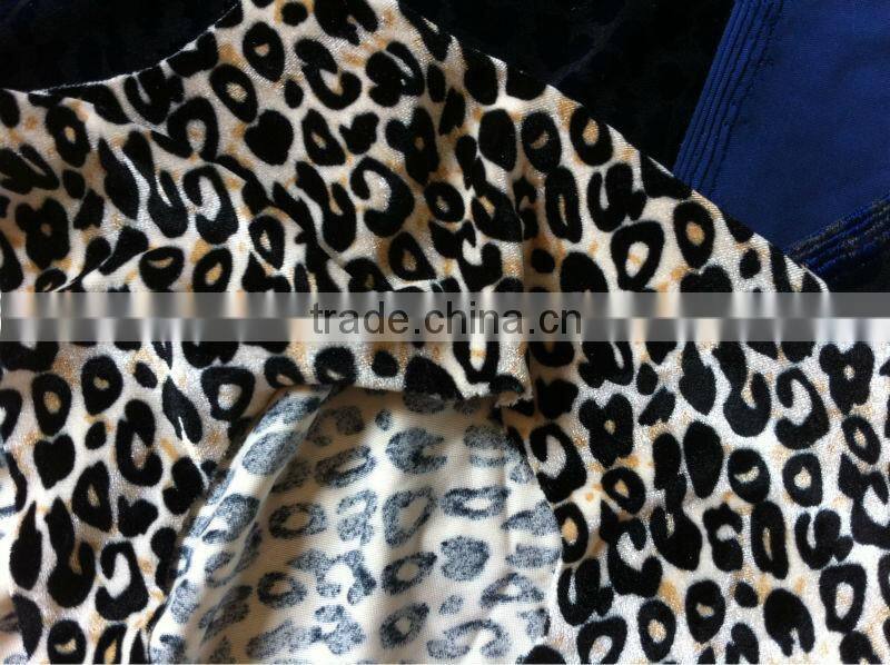 leopard-print stretch velvet fabric