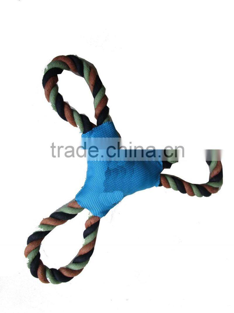 squeaky oxford fabric dog chew toy with rope