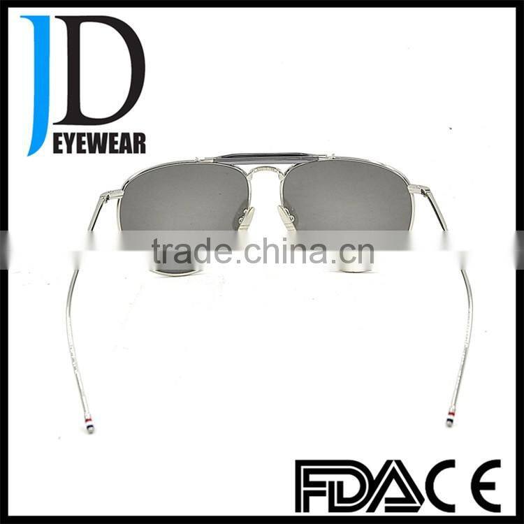 Cool and fashion silvery aviator mirror lens ladies metal sunglasses.