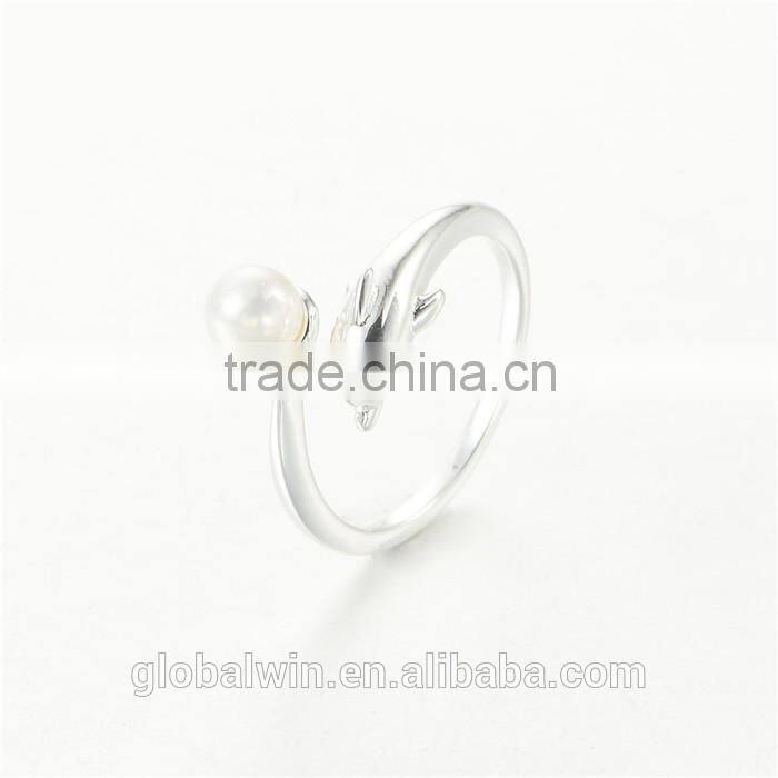 Engagement Gift Freshwater Pearl Solid Silver Rings For Sale