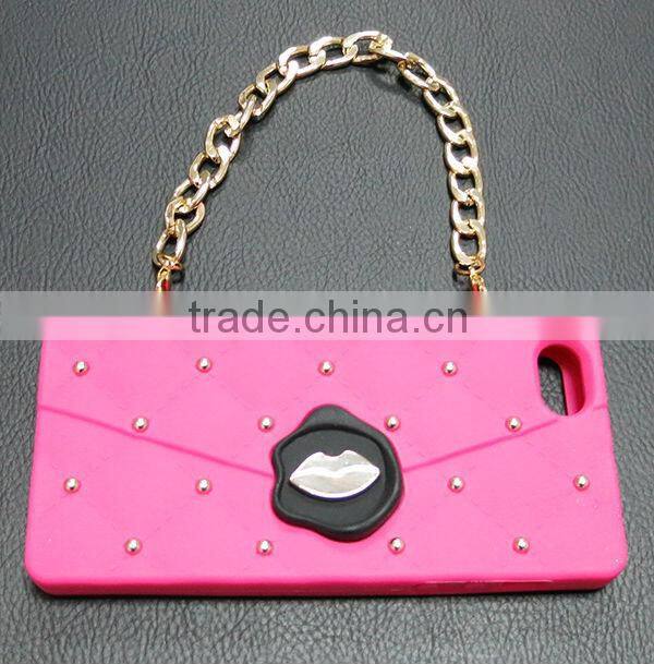 Silicone Handbag Studded Case for iPhone 4