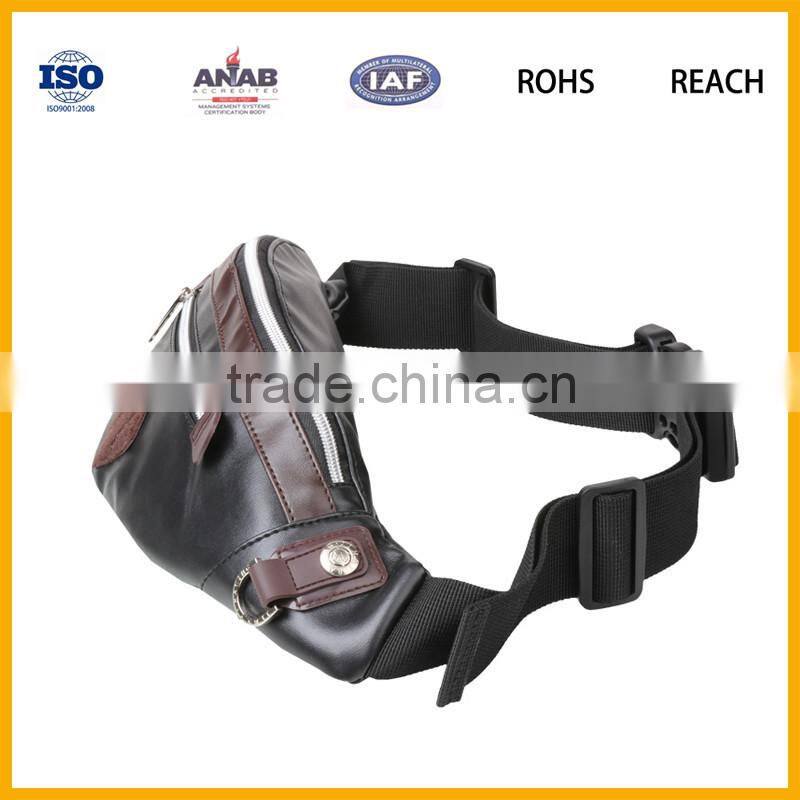 Manufacturing man made leather waist bag, leather belt bag