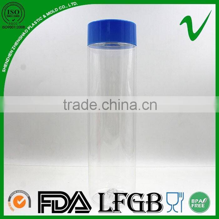 1liter empty high quality PET plastic water bottle with voss shape