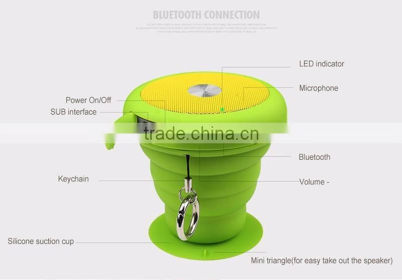 New x-bass 5W cup speaker bluetooth waterproof shower V4.1