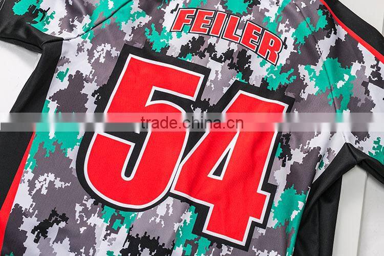 plain white sublimation men's fashion camo baseball jersey
