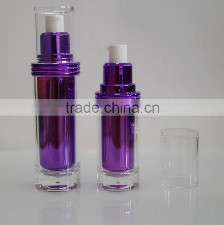 full set of cream jar and bottle in purple color for skin care products