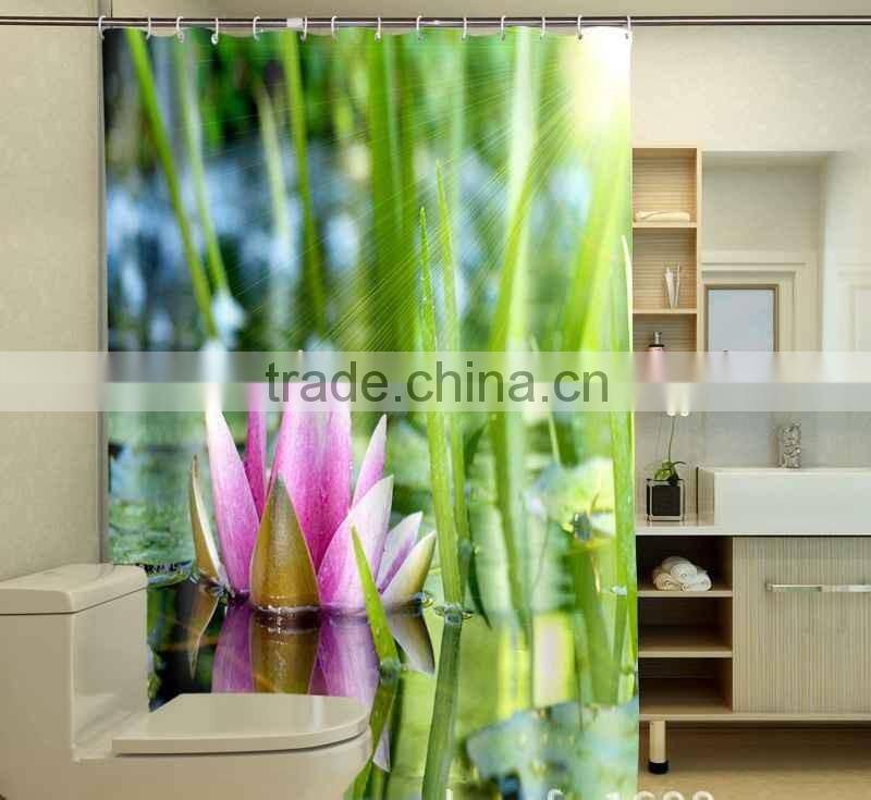 Photo Printed Lotus Shower Curtain