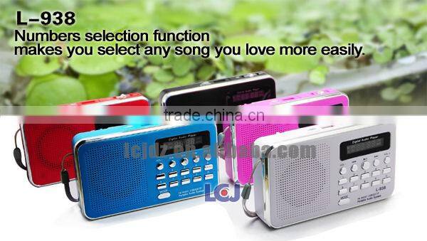 L-938 Fashion smartphone mini speaker with fm radio mp3 player