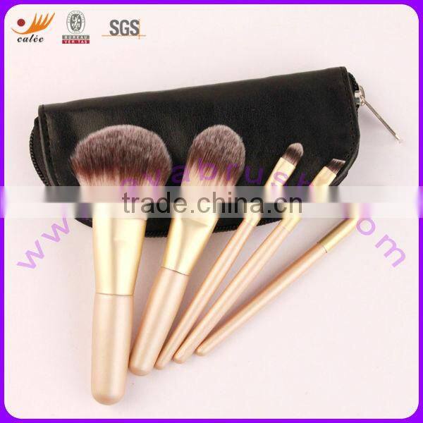 5pcs 100% Nylon Hair Wood Handle Mini/Gift Cosmetic Brush Set