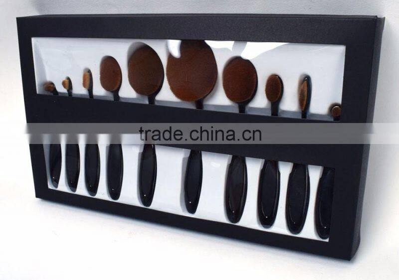 10pcs Black Cheapest Oval Foundation Cosmetic Brush