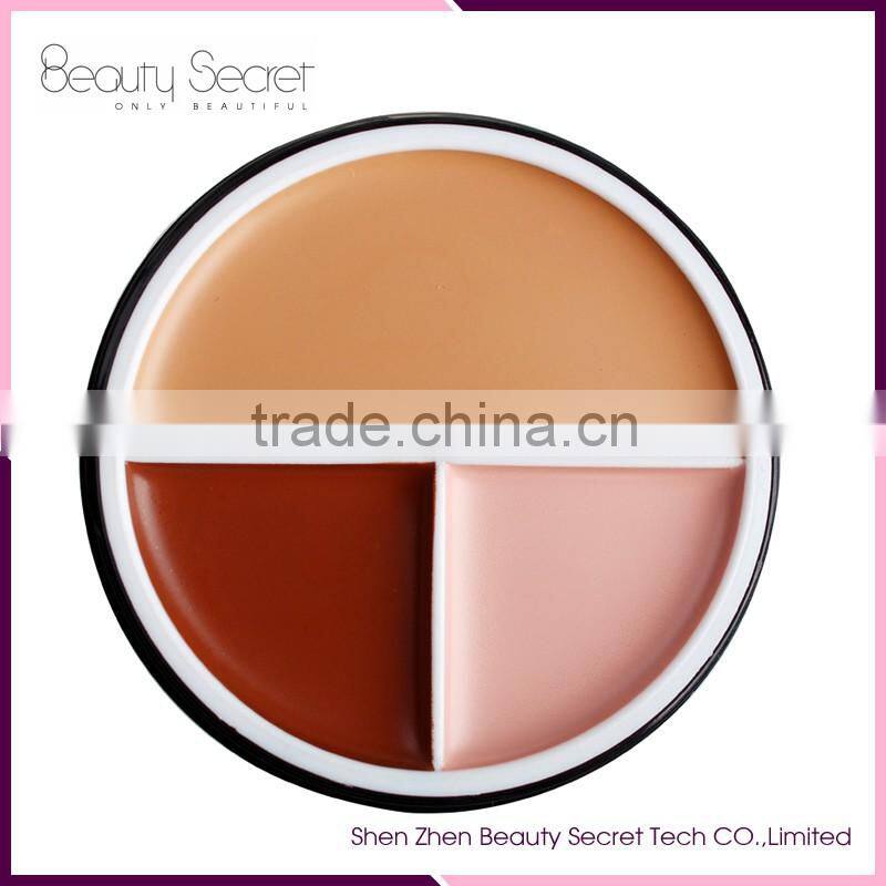 3color makeup consmetic concealer OEM 3 color consmetic concealer palette