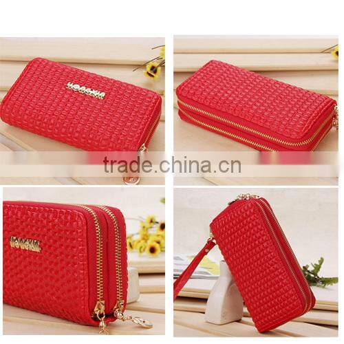 Vintage Embossed Stone Pattern Double Layer Women Lady Wallet Purse (BBYT005)