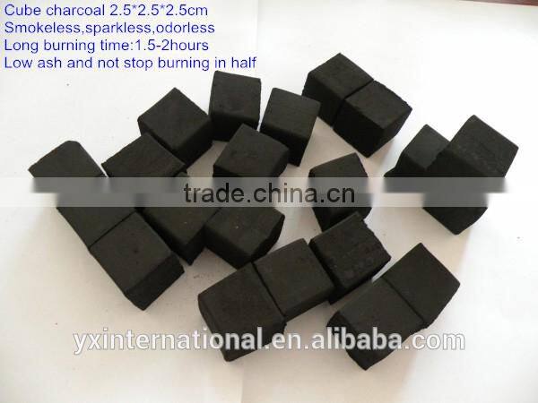 2.5cm^3 cube hardwood charcoal for sale cube charcoal