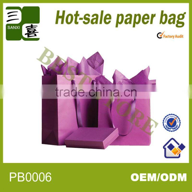 Stripe paper bag for clothes packaging with factory low price
