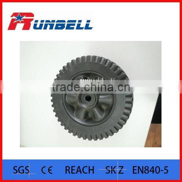 Black 6''Solid Rubber Barbecue Wheel for European Market