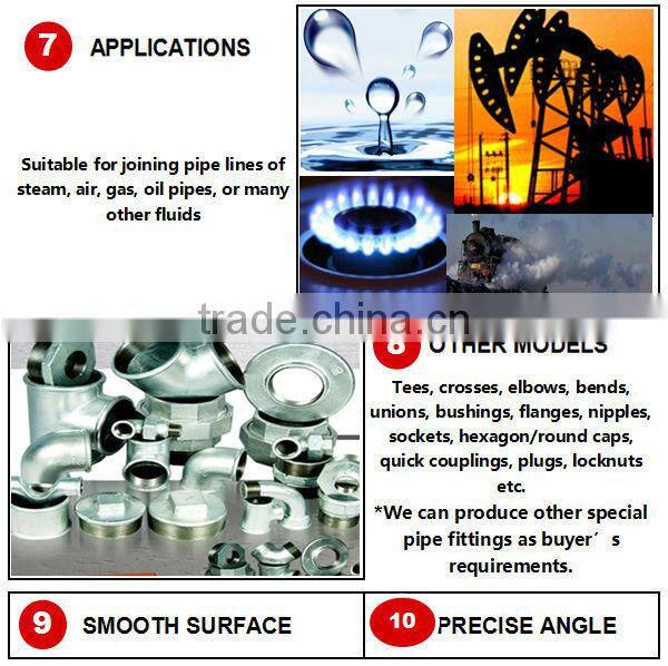 black cast reducing malleable iron pipe fittings