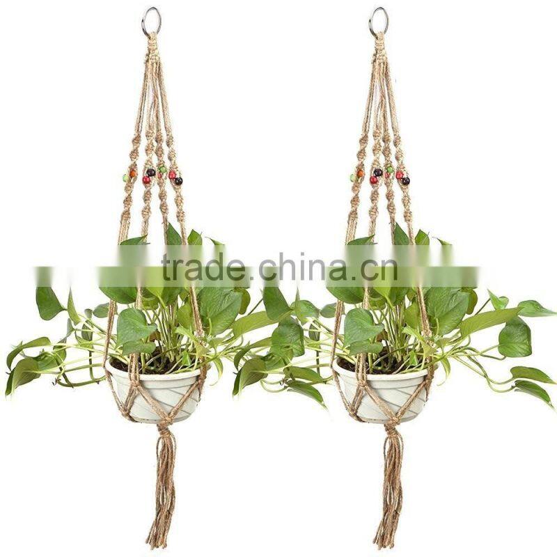 Plant Hanger Macrame for Indoor Outdoor Balcony Ceiling Patio Deck Round and Square Pots