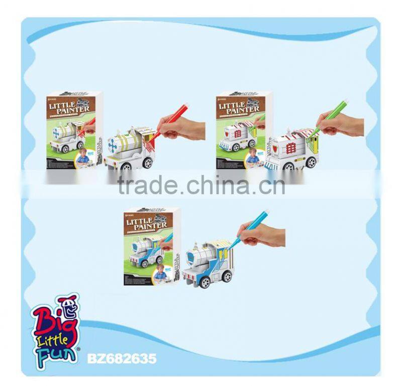 2016 hot new products education 3D puzzle painting train toys for kids