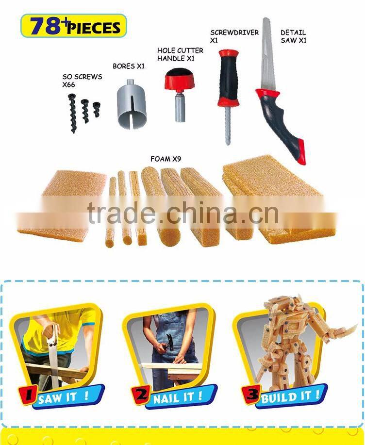 Hot sale EVA foam material tool and brains set toy for kids educational-78pcs