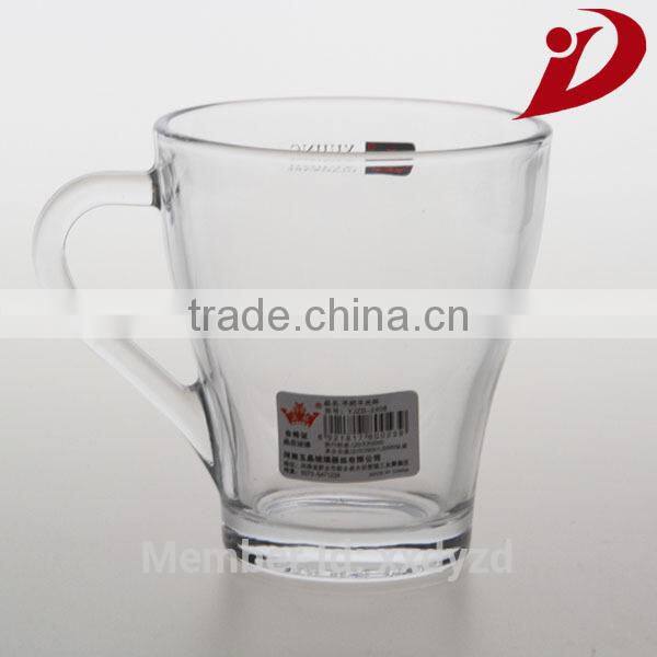 200ml borosilicate double wall clear glass tea cups with handle