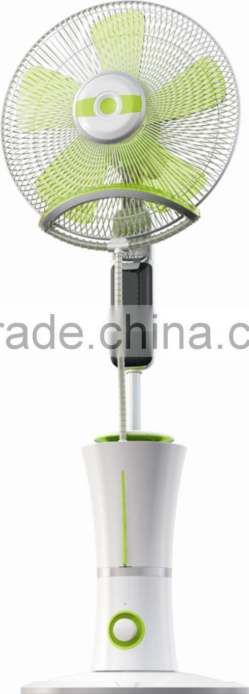 2014 New design outdoor or indoor use 16 inch air fresh water cooling wind spray fan mist fan electric fan with sprayer