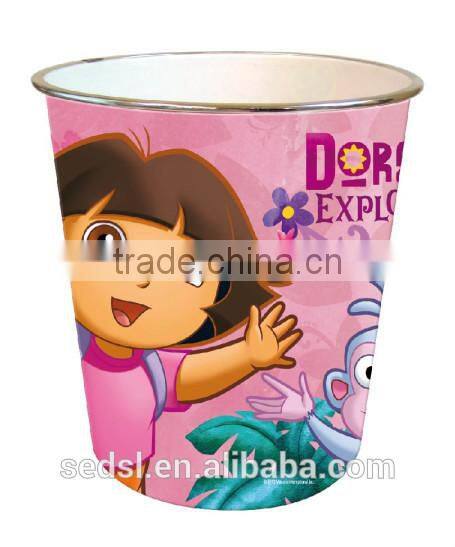 PP material Home use colorful transparent rubbish can