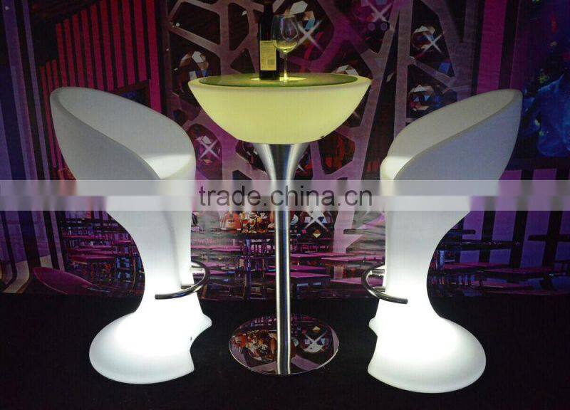 2016 Rechargeable Outside LED High Top Round Cocktail Bar Table set