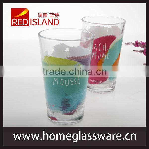 glass manufactory supply print color tumbler tee cup