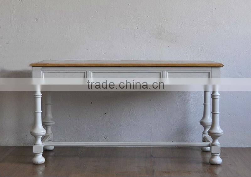 Spanish style wooden rectangular living room console table with antique finishing workmanship