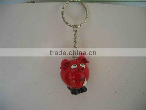 Polyresin pig shaped figurines as key chains