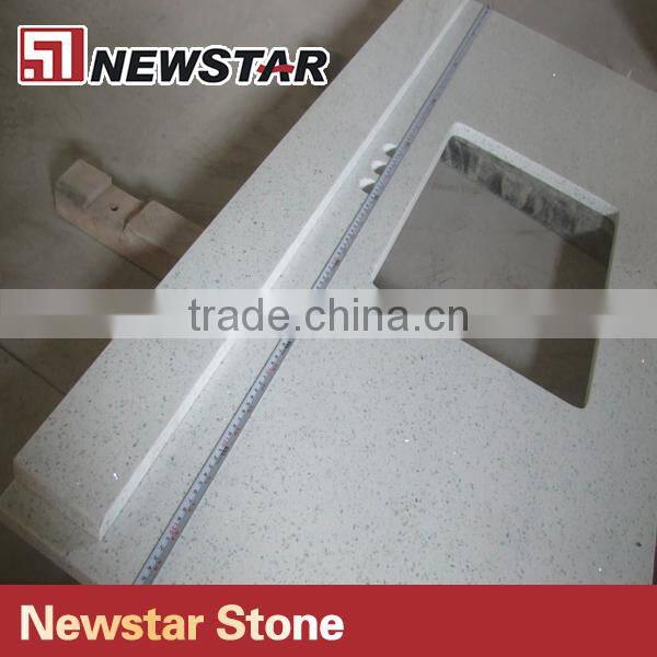 cheap kitchen and bathroom white quartz countertop
