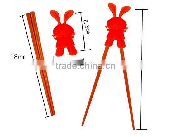 Cute Plastic Chopsticks with Flexible Silicone Rabbit Connector Training Chopsticks For Kids and Adults