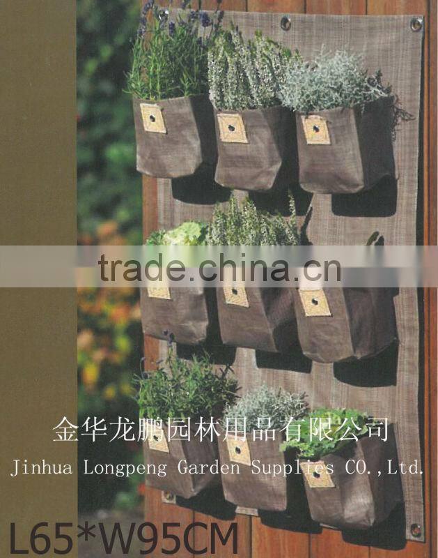 Garden Organic Flower Pot Bags,PP Planting DIY Garden Pouches,Wall Hanging Grow Planter,Vegetable Bag