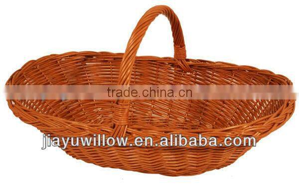 Round water hyacinth food basket with handle for Christmas