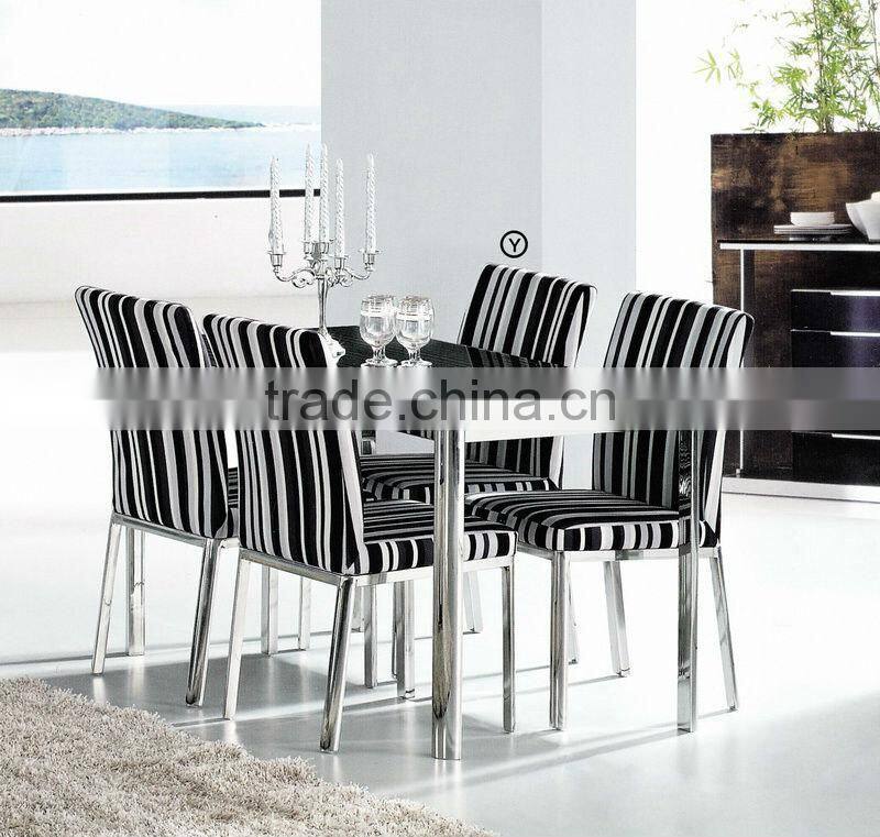 LH-023Y Chrome steel dining chair / leather dining chair