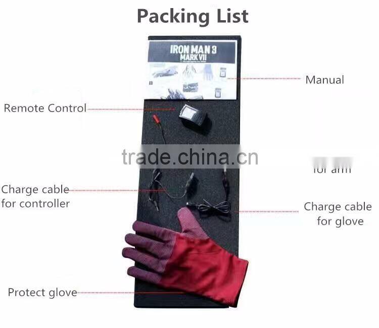 Super Cool Ironman 1:1 Wearable MK7 Flashing Light Arm Gloves, Cosplay Costume Remote Control Ironman Gloves With LED Light